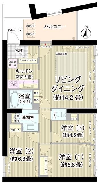 ガーデニエール砧ＷＥＳＴ 623号室 間取り