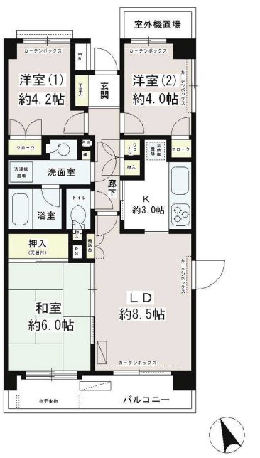 クレスト川村 105号室 間取り