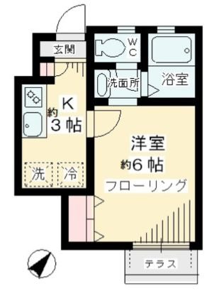 グリシーヌ A101号室 間取り