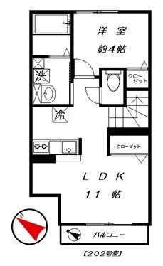 Khouse 202号室 間取り