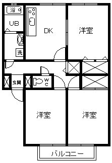 グランドハイツ西野B 間取り