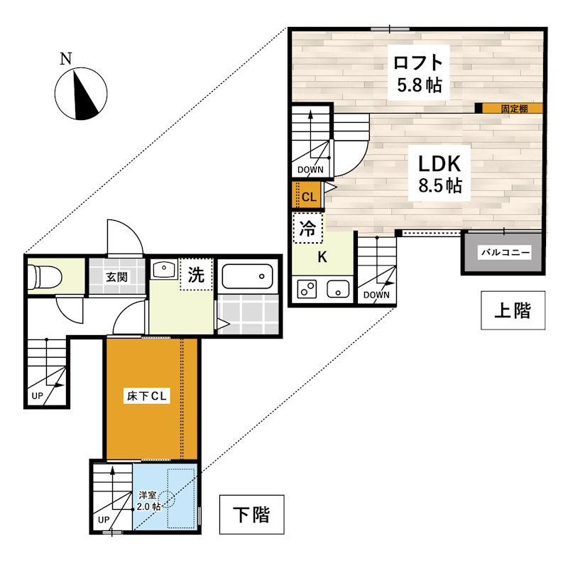 ADC熊本駅南N5216  間取り