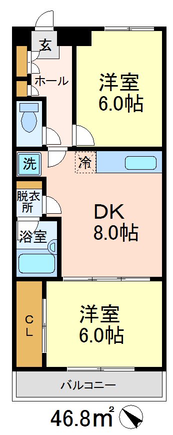 ニューハイツ経堂 103号室 間取り