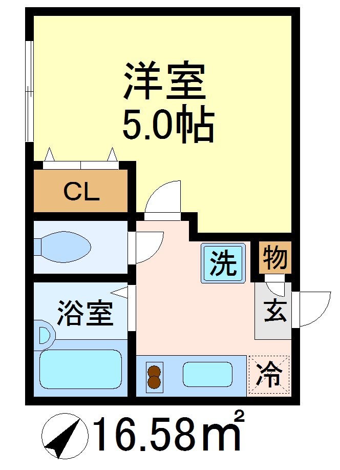 フェリスツー 102号室 間取り