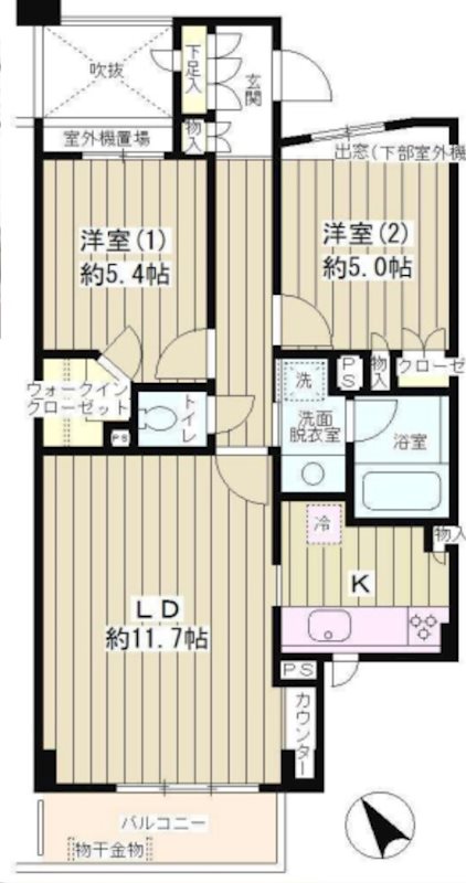 ピュアステージ千歳船橋 205号室 間取り