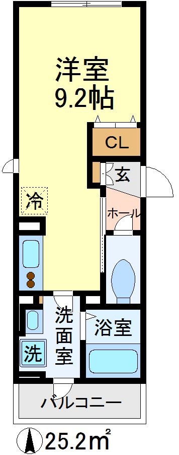 Casa  alla moda 101号室 間取り