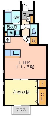 ビオトープ桜丘C棟 101号室 間取り