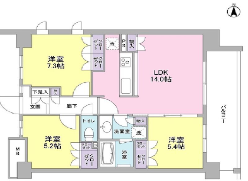 アンビエンテ経堂 320号室 間取り