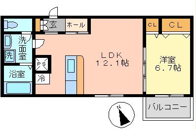 プレジオ桜丘 102号室 間取り