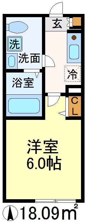 カインドネス世田谷成城 203号室 間取り
