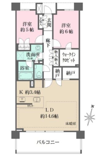 ザ・パークハウス経堂レジデンス 506号室 間取り