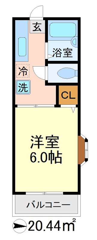 グローバル経堂 201号室 間取り