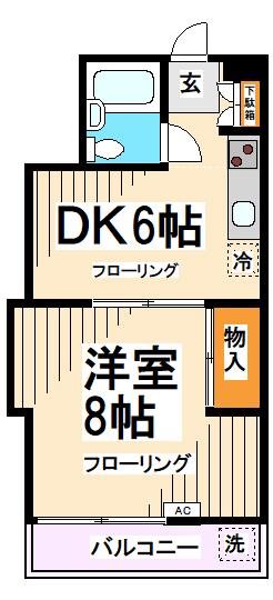 青頴館 8号室 間取り