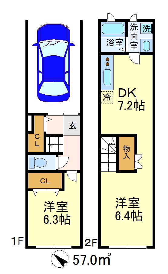 パーシモンハウス B号室 間取り
