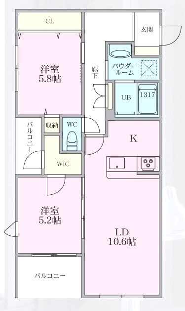 The MANOR KYODO 303号室 間取り