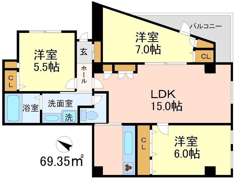 プレステージ経堂 間取り図