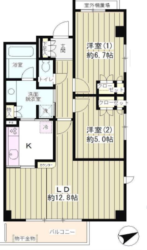ピュアステージ千歳船橋 201号室 間取り