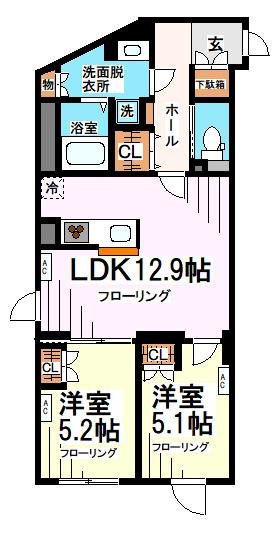 GRANPASEO成城学園前 201号室 間取り