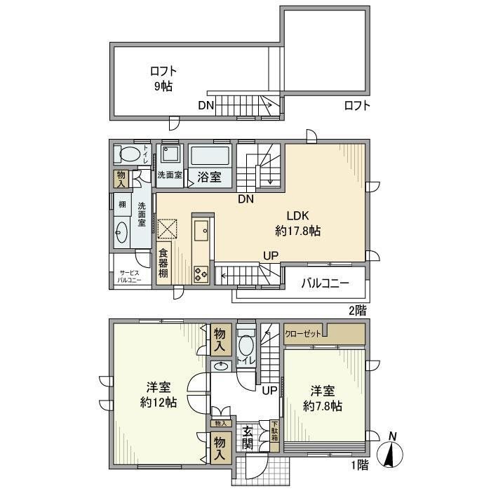 赤堤戸建(赤堤1-34） 間取り図