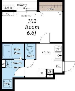 シュネシス 102号室 間取り