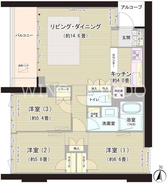 ガーデニエール砧WEST 327号室 間取り