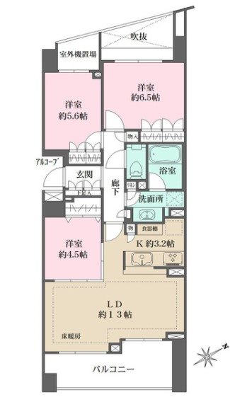 パークハウスフォレストリエ 608号室 間取り