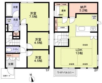 宮坂1丁目戸建て（宮坂1-14-14） 間取り