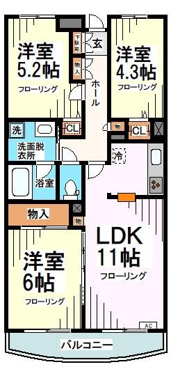 アゼリアⅡ番館 201号室 間取り