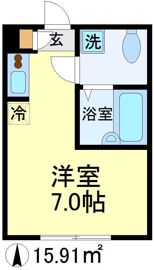 エスキュークロス 102号室 間取り