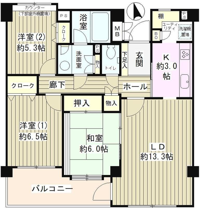 成城ストリームハイツ 104号室 間取り