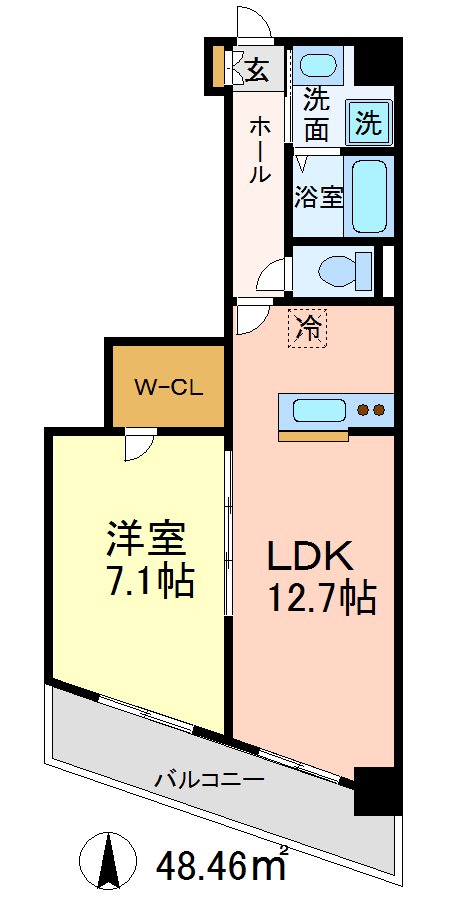 千蔵 602号室 間取り