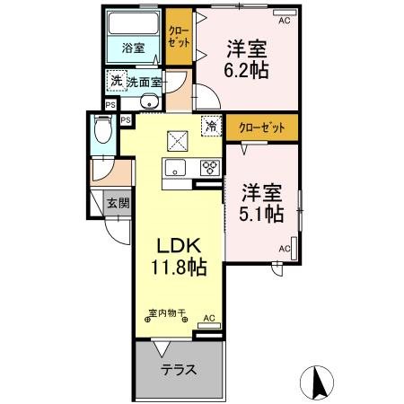 パセオコーワⅡ 302号室 間取り