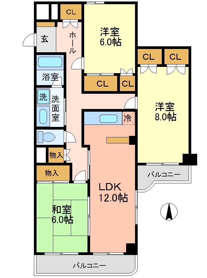 クレスト砧 306号室 間取り