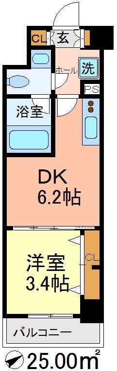 クレヴィアリグゼ世田谷松陰神社前 306号室 間取り