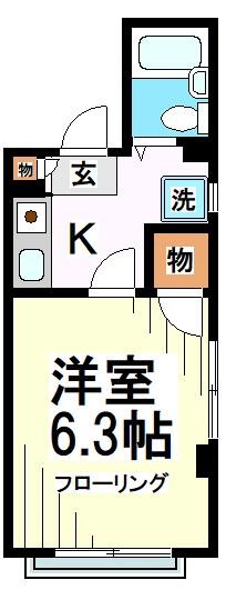 22AV　SHIMAZU 201号室 間取り