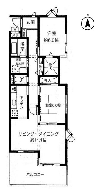 クリア砧公園 207号室 間取り