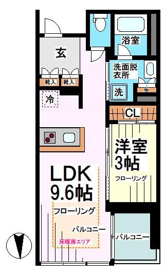 ガーデニエール砧WEST 129号室 間取り