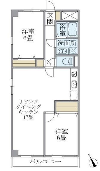 ニューハイツ経堂 303号室 間取り