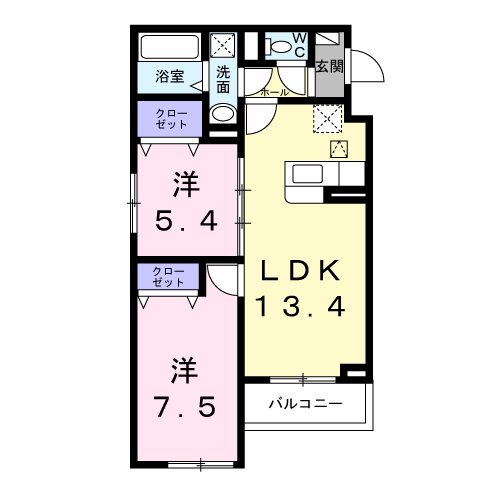 アンソレイユ  間取り