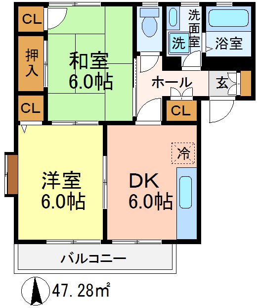 ビューラーマロン　B棟 間取り