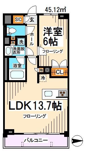 TELLUS八幡山 223号室 間取り