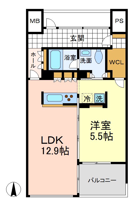 ガーデニエール砧WEST 455号室 間取り