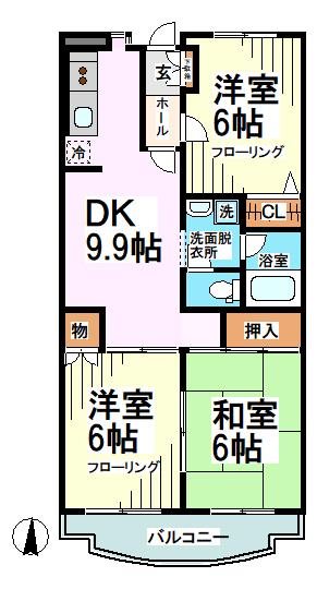 コンフォールソシア 502号室 間取り