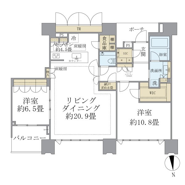 ドゥ・トゥール　ウエスト棟 間取り