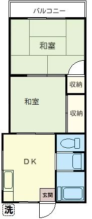 二三ケ丘第二コーポ 間取り