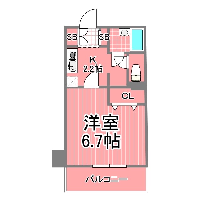 エクセレントアフィ横浜橋 間取り図