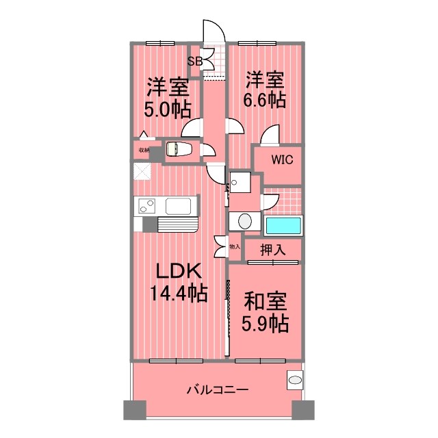 ヴィルヌーブ東戸塚プレジール  間取り図