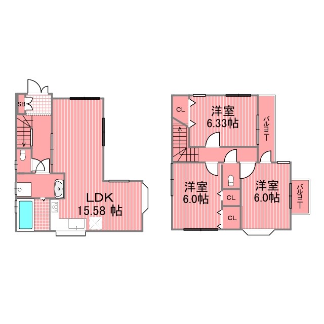 栗田谷貸家 間取り図