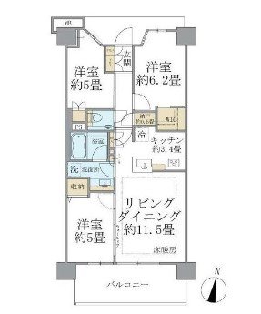 プラウド横浜幸ヶ谷 間取り図