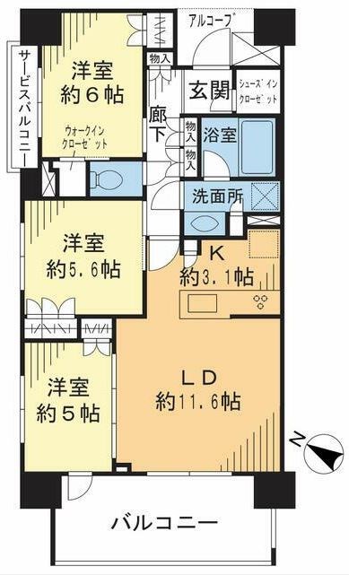 ダイアパレス阪東橋ウィズユーカリ 間取り図